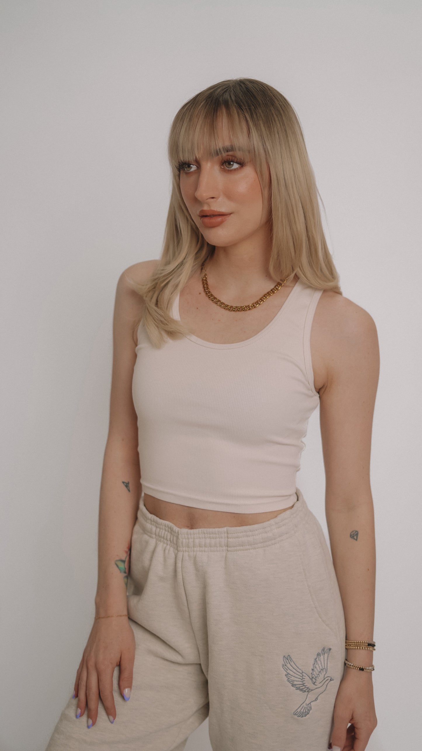 Britt Balyn: Cream Ribbed Everyday Crop