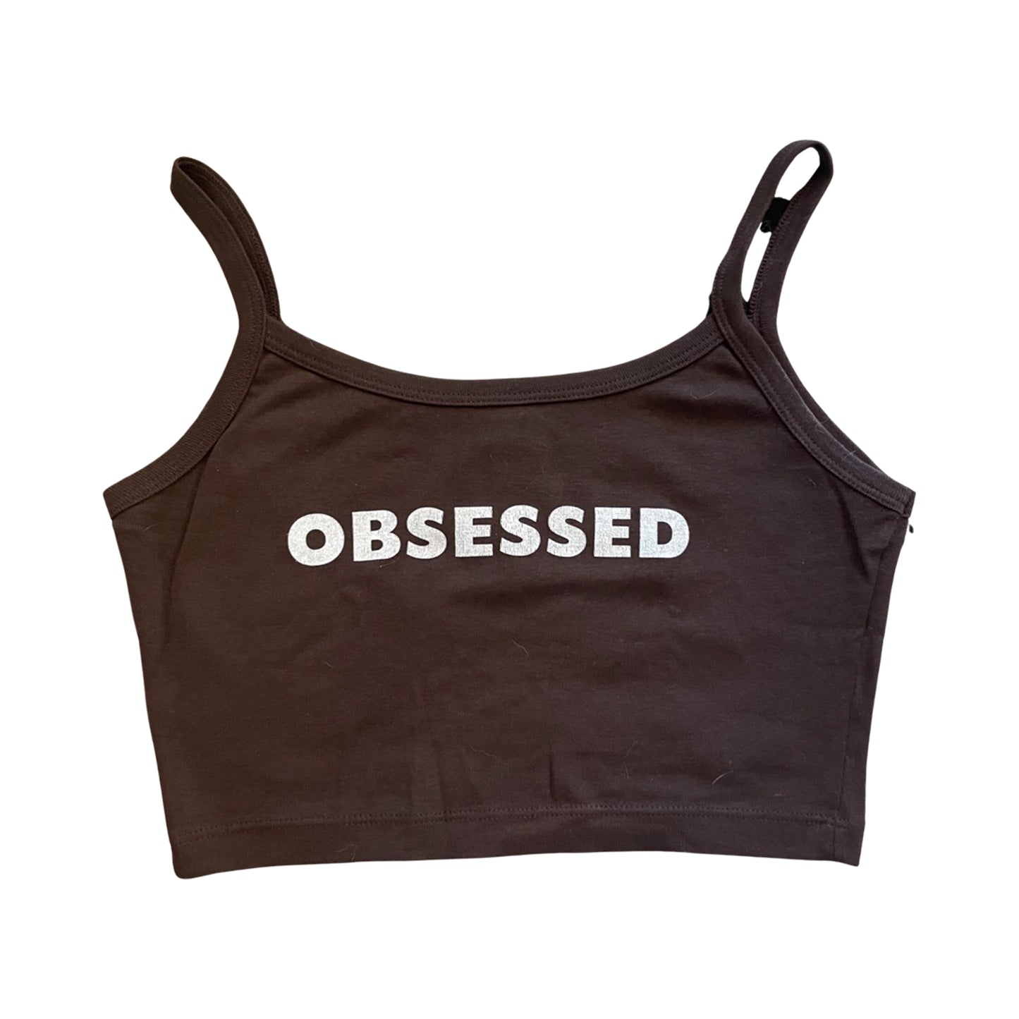 Ari Dayan: Obsessed Spaghetti Tank Crop Brown