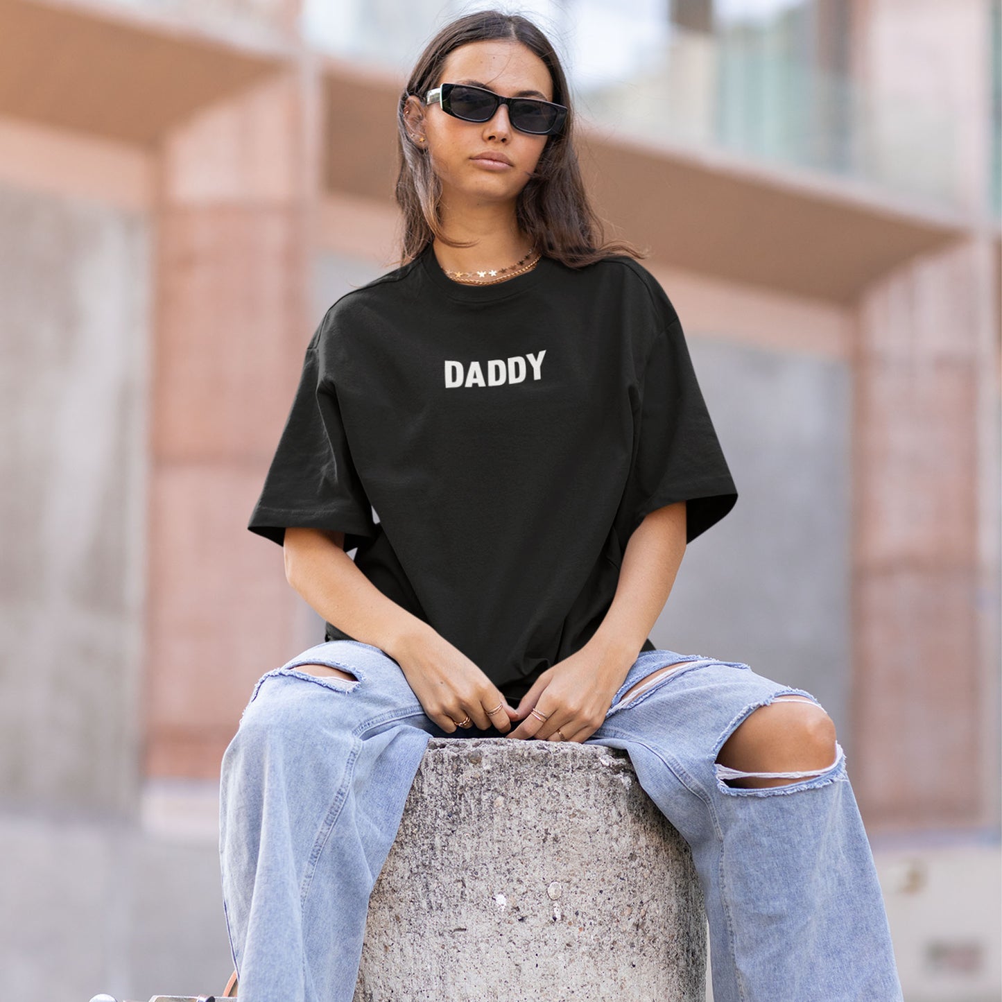 Ruba: DADDY Plain Black Tee