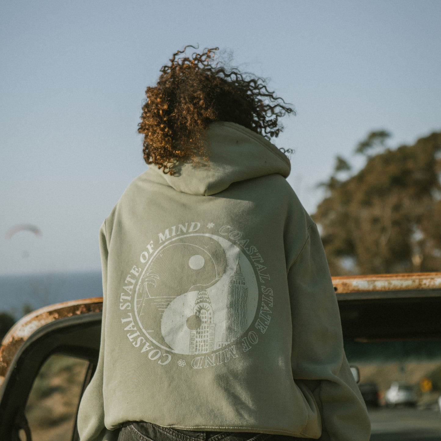 Elena Taber: Coastal State of Mind Hoodie- Green
