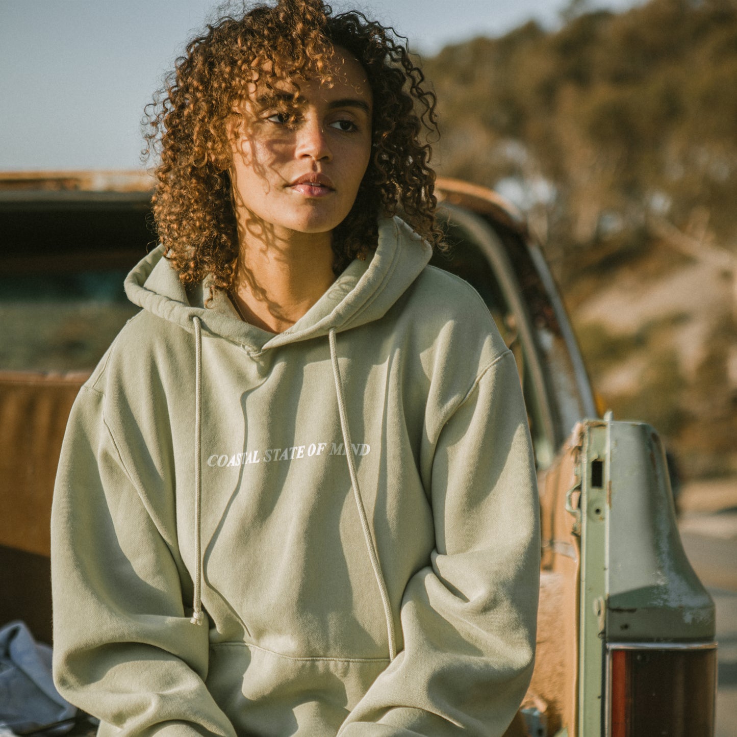 Elena Taber: Coastal State of Mind Hoodie- Green