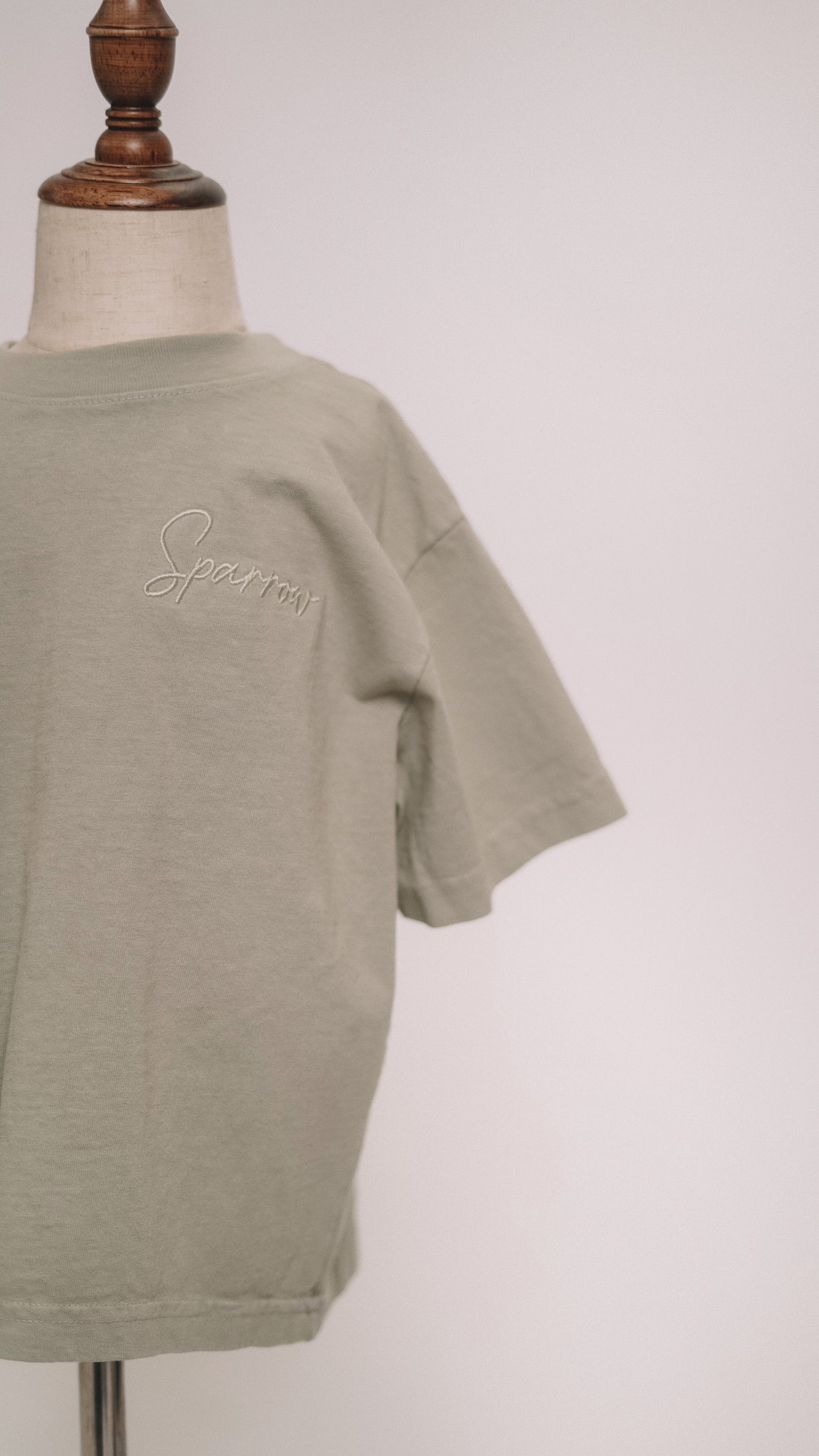 Britt Balyn: Embroidered Kid’s Sage Sparrow T-Shirt
