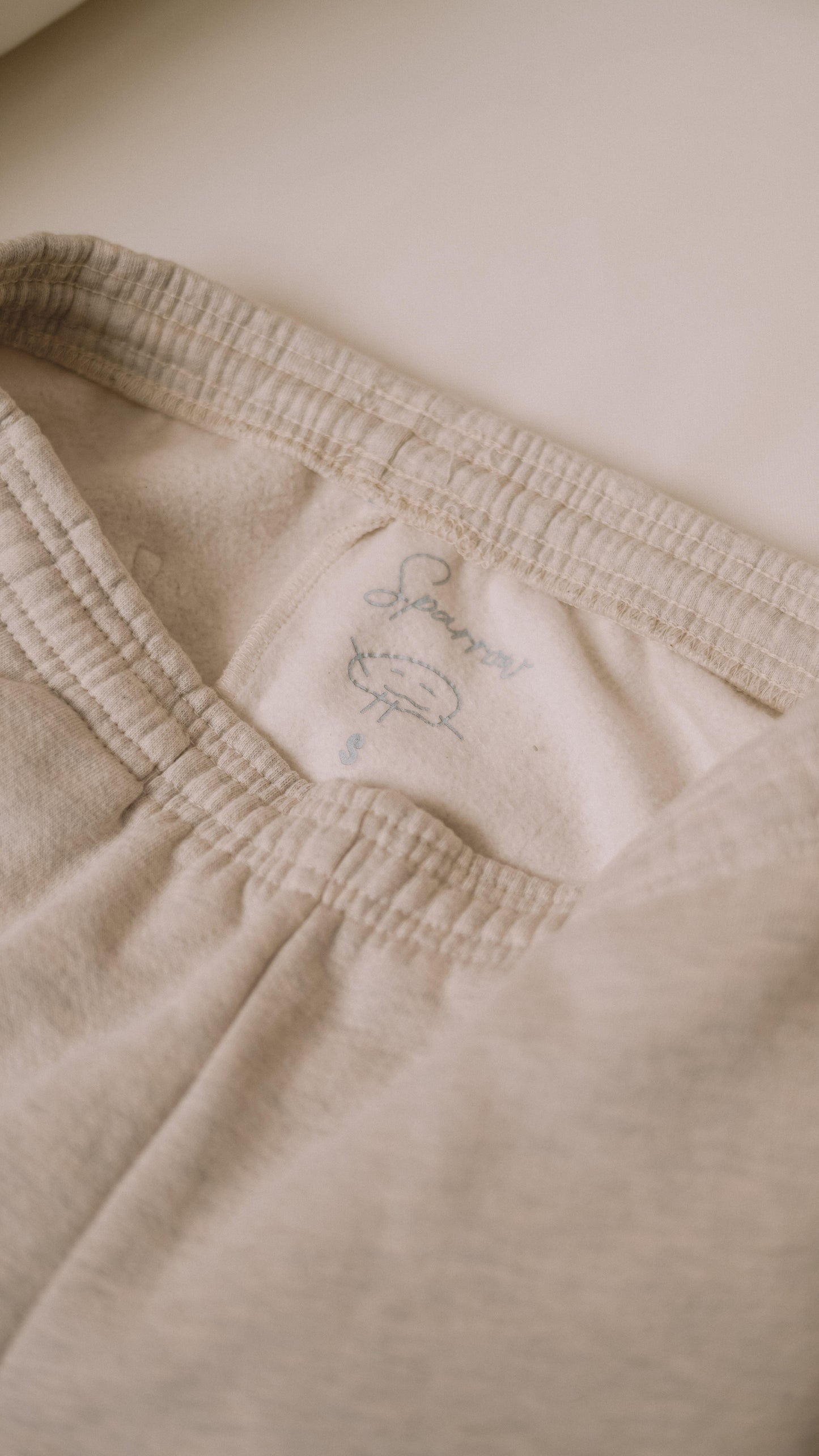 Britt Balyn: Embroidered Oatmeal Cotton Fleece Sweat Set
